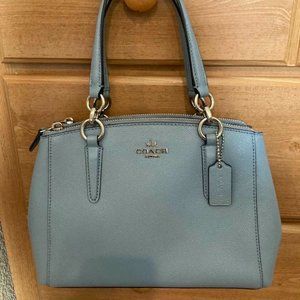 Coach Leather Crossbody Satchel in Cornflower Blue